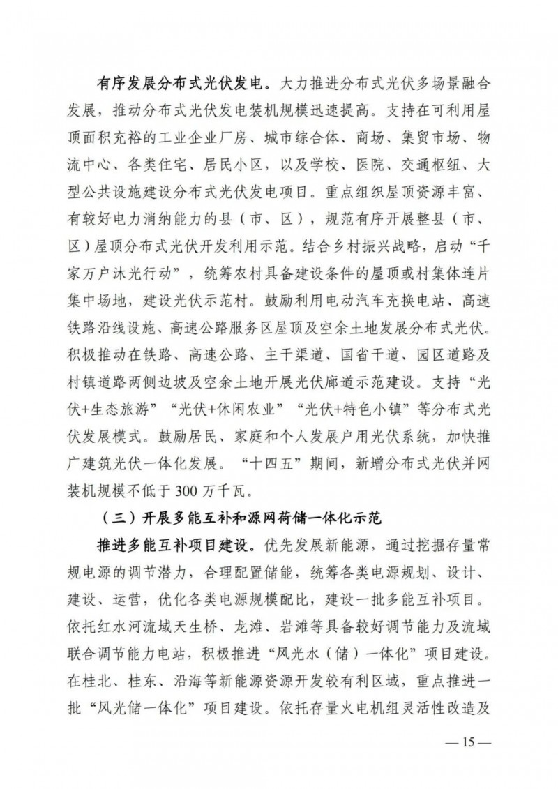 廣西“十四五”規(guī)劃：大力發(fā)展光伏發(fā)電，到2025年新增光伏裝機(jī)15GW！